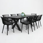Load image into Gallery viewer, Ravenne Canela 9pc Dining Setting - Black