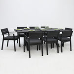 Load image into Gallery viewer, Ravenne Dallas 9pc Dining Setting - Black