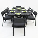 Load image into Gallery viewer, Ravenne Dallas 9pc Dining Setting - Black
