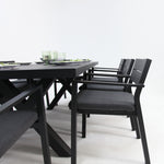 Load image into Gallery viewer, Ravenne Dallas 9pc Dining Setting - Black