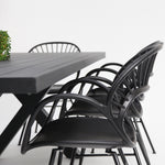 Load image into Gallery viewer, Ravenne Fantail 9pc Dining Setting - Black