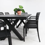 Load image into Gallery viewer, Ravenne Frankie 9pc Armchair Dining Set - Black