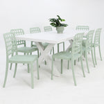 Load image into Gallery viewer, Ravenne Frankie Armless 9pc Dining Set - White Green