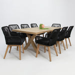 Load image into Gallery viewer, Ravenne Albenga 9pc Dining Setting - Natural/Black