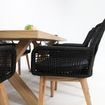 Load image into Gallery viewer, Ravenne Albenga 9pc Dining Setting - Natural/Black