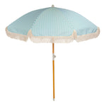 Load image into Gallery viewer, Sage Green and White Stripe Beach Umbrella