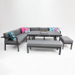Load image into Gallery viewer, San Antonio Corner Lounge Setting - Gunmetal