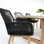 Load image into Gallery viewer, Veltis Albenga 7pc Travertine Dining Setting - Black