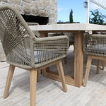 Load image into Gallery viewer, Veltis Albenga 9pc Travertine Dining Setting