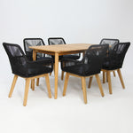 Load image into Gallery viewer, Versailles Albenga 7pc Dining Setting - Black