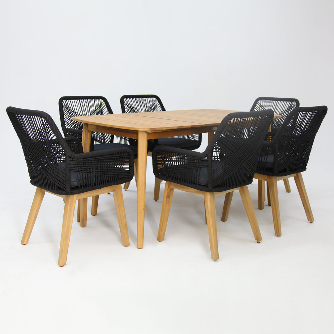 Versailles Albenga 7pc Dining Setting - Black