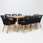 Load image into Gallery viewer, Versailles Albenga 9pc Dining Setting - Black