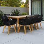 Load image into Gallery viewer, Versailles Albenga 9pc Dining Setting - Black