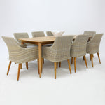 Load image into Gallery viewer, Versailles Faro 9pc Dining Set - White Natural