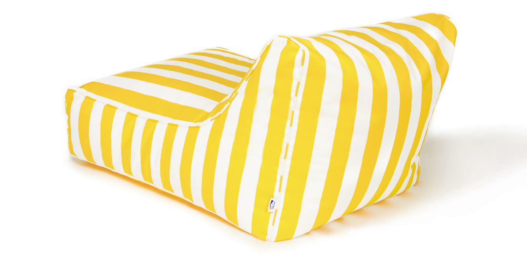Chill Out Yellow + White Stripe Outdoor Beanbag