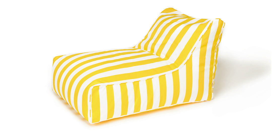 Chill Out Yellow + White Stripe Outdoor Beanbag