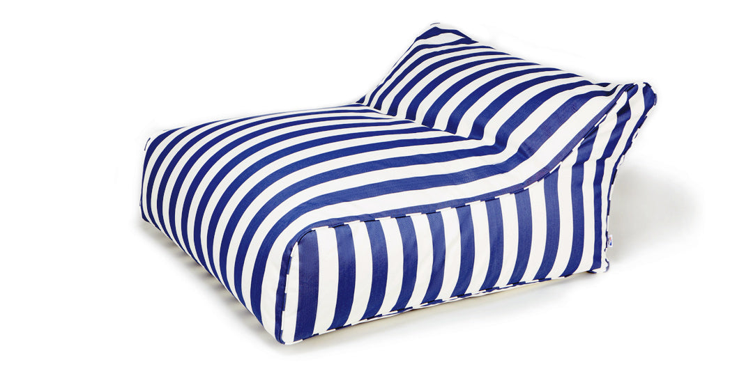 Hang Out Blue + White Stripe Outdoor Beanbag