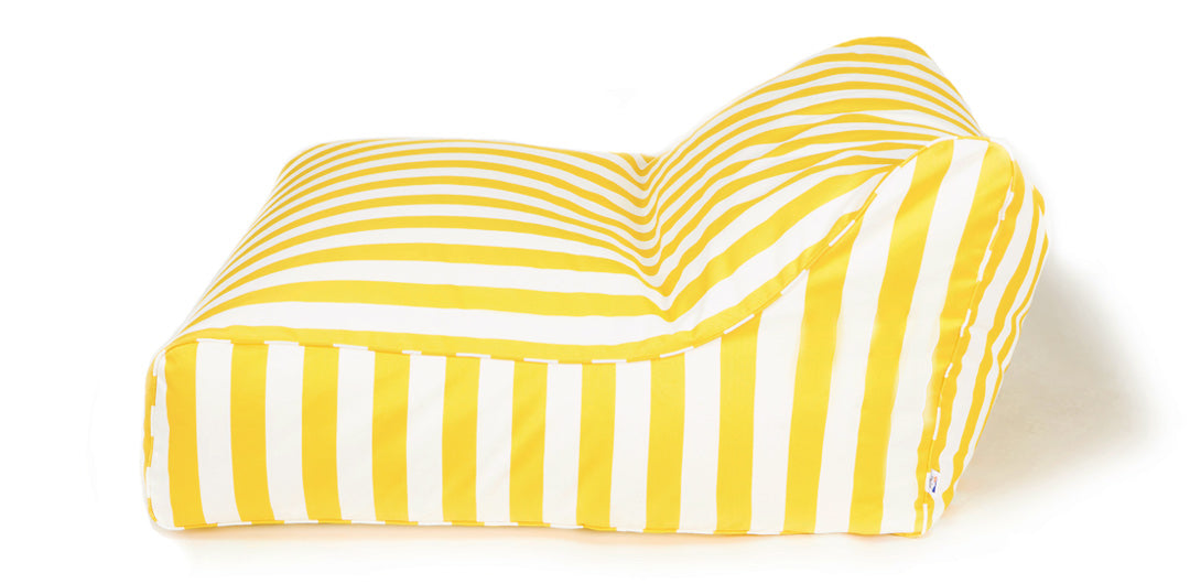 Hang Out Yellow + White Stripe Outdoor Beanbag