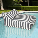 Load image into Gallery viewer, Drift Away Floating Beanbag - Charcoal and White Stripe