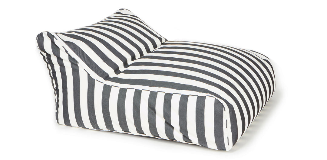 Hang Out Charcoal + White Stripe Outdoor Beanbag