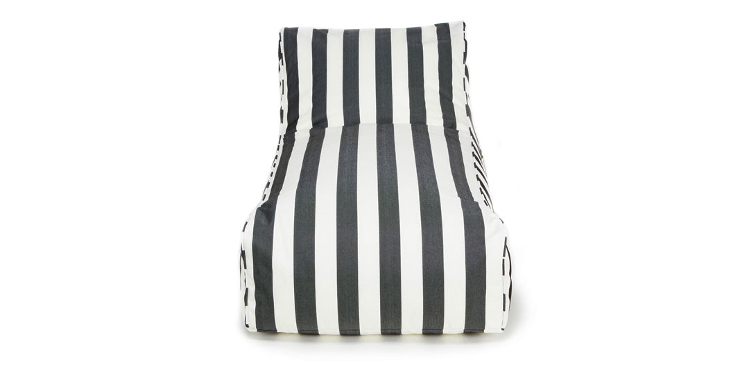 Laid Back Charcoal + White Outdoor Beanbag