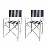 Load image into Gallery viewer, Maui Director's Chair Set of 2 - Navy and White Stripe