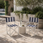 Load image into Gallery viewer, Maui Director's Chair Set of 2 - Navy and White Stripe