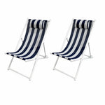 Load image into Gallery viewer, Porto Deck Chair Set of 2 - Navy and White Stripe