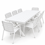 Load image into Gallery viewer, Ravenne Mariss 9pc Dining Setting - White
