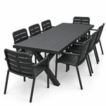 Load image into Gallery viewer, Ravenne Mariss 9pc Dining Setting - Black
