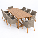 Load image into Gallery viewer, Panama Faro 9pc Dining Setting - Kobo Grey