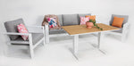 Load image into Gallery viewer, Hayman 311 Lounge Setting with Holste Adjustable Teak Table - White