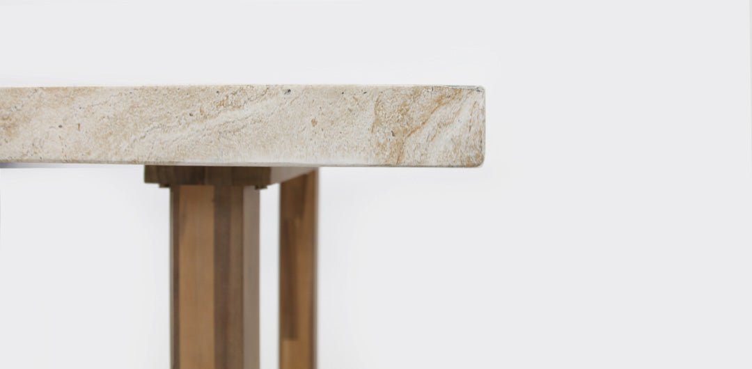 Veltis Albenga 9pc Travertine Dining Setting