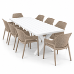 Load image into Gallery viewer, Ravenne Calhoun 9pc Dining Setting - White Taupe