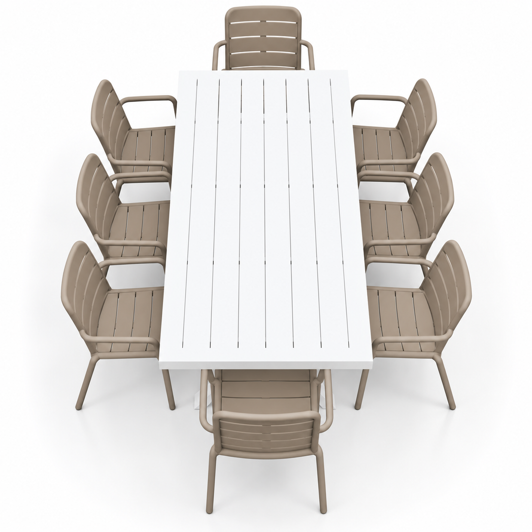 Ravenne Mariss 9pc Dining Setting - White Taupe