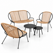 Cleo 5pc Steel Balcony Setting - Natural