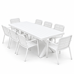 Load image into Gallery viewer, Ravenne Mariss 9pc Dining Setting - White