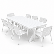 Ravenne Mariss 9pc Dining Setting - White