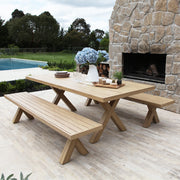 Ravenne 3pc Table and Bench Dining Setting - Timber Look