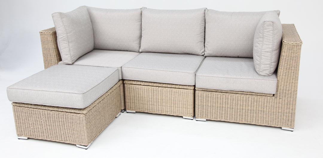 Amani 4pc Storage Lounge - Driftwood Stone