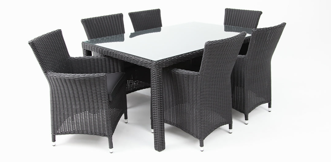 Amani 7pc Dining Setting - Black Charcoal
