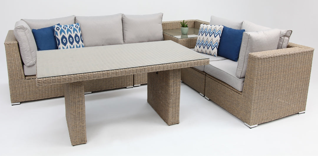 Amani 7pc Storage Lounge Dining + Cnr Table - DW