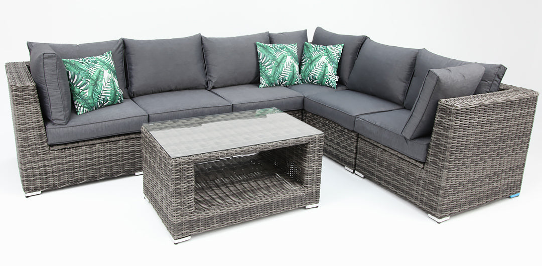 Amani 7pc Storage Lounge w/ Coffee Table - Grey