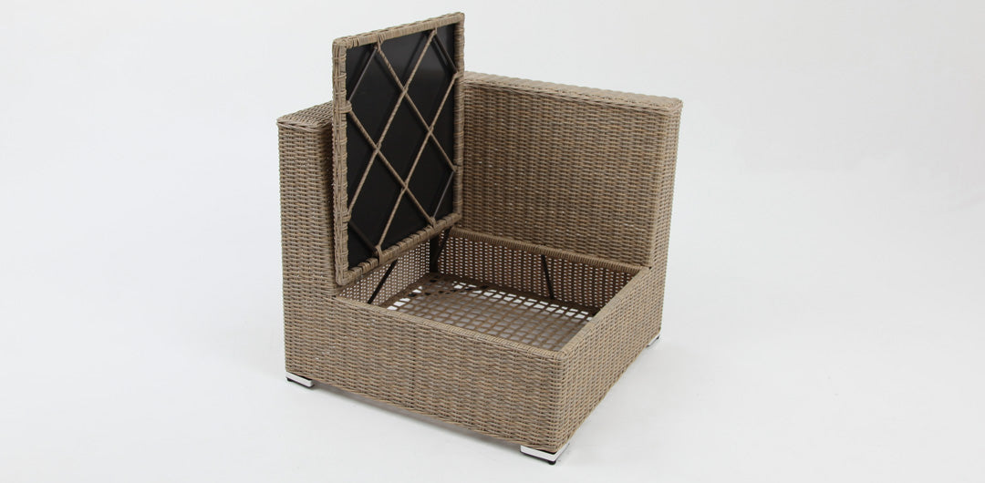 Amani Storage Corner Chair - Driftwood Stone