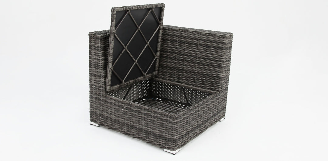 Amani Storage Corner Chair - Grey Storm
