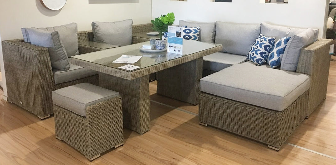 Amani 7pc Storage Lounge Dining + Cnr Table - DW