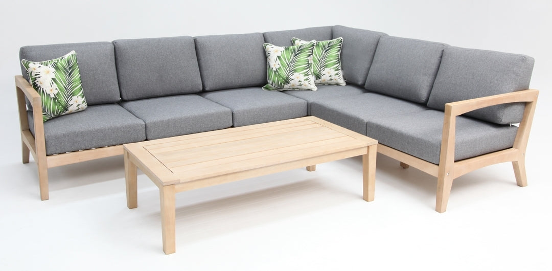 Ariana Corner Timber Lounge Setting