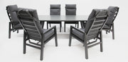 Athena 7pc Recline Dining Setting - Black