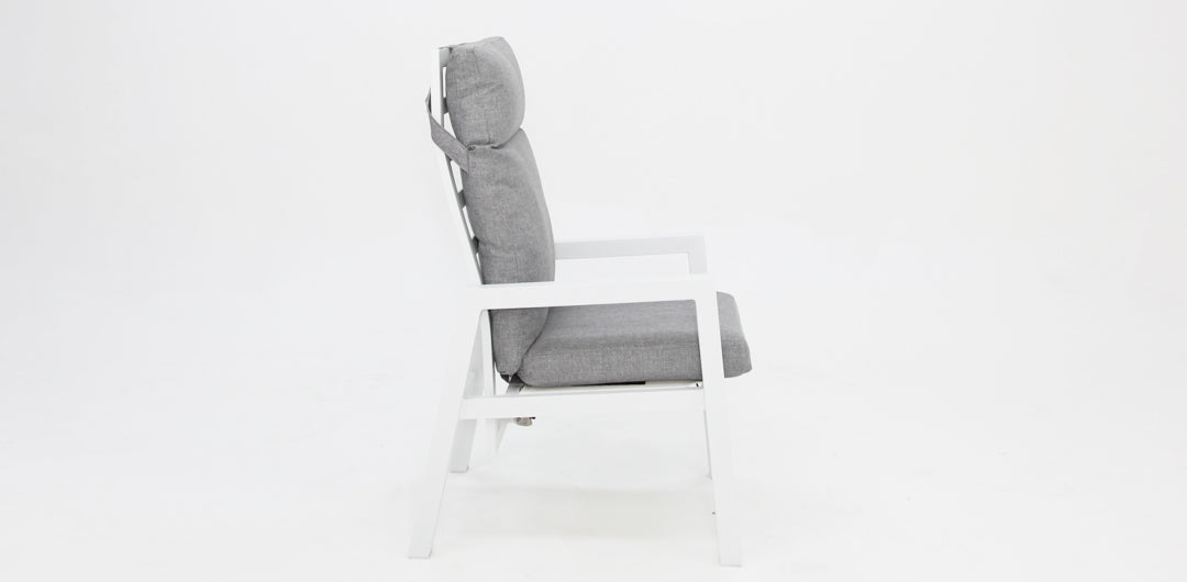 Athena Chair Matt white XN18121 light grey cushion