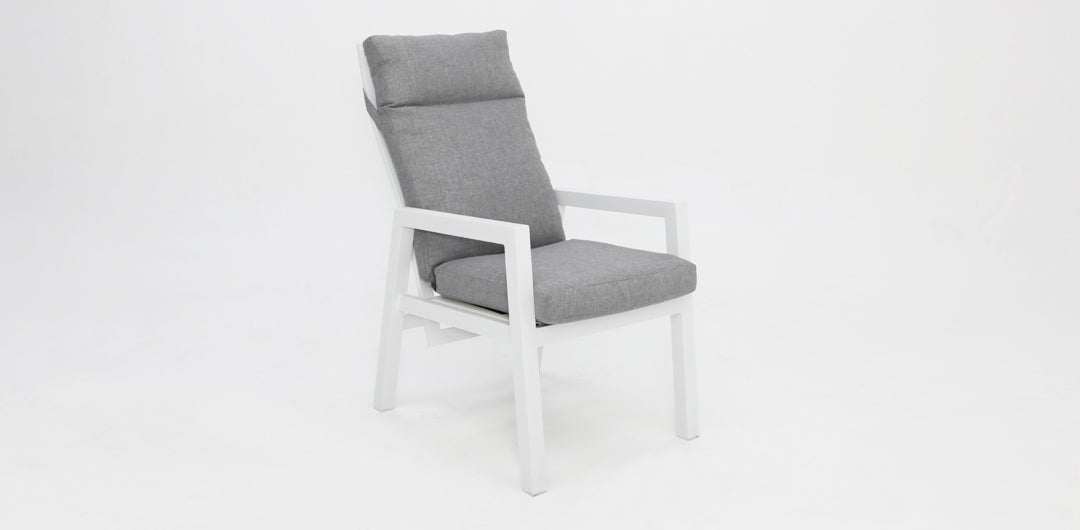 Athena Chair Matt white XN18121 light grey cushion